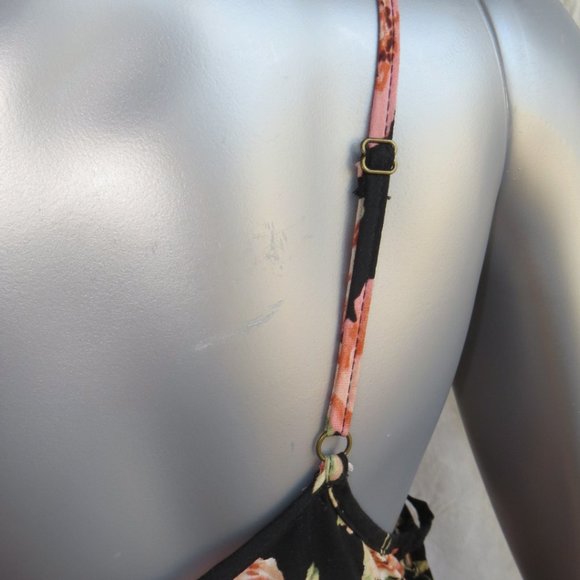 XXI Black with Orange Flower Spaghetti Strap Dress - Picture 8 of 8